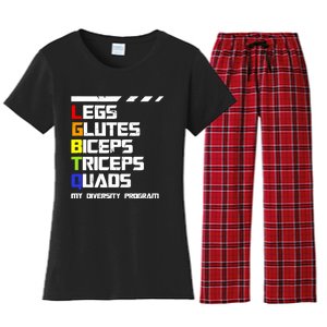 Lgbtq Legs Glutes Biceps Workout Gym Diversity Program Women's Flannel Pajama Set