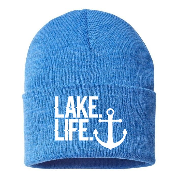 Lake Life Gift Nautical Themed Anchor Hooded Meaningful Gift Funny Gift Sustainable Knit Beanie