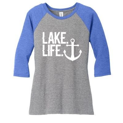 Lake Life Gift Nautical Themed Anchor Hooded Meaningful Gift Funny Gift Women's Tri-Blend 3/4-Sleeve Raglan Shirt