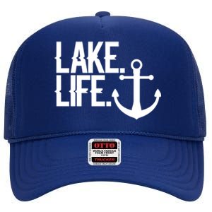 Lake Life Gift Nautical Themed Anchor Hooded Meaningful Gift Funny Gift High Crown Mesh Back Trucker Hat