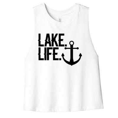 Lake Life Gift Nautical Themed Anchor Hooded Meaningful Gift Funny Gift Women's Racerback Cropped Tank