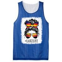 Lake Life Gift Messy Bun Mom Grandma Gift Mesh Reversible Basketball Jersey Tank