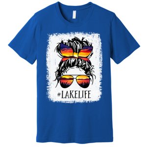 Lake Life Gift Messy Bun Mom Grandma Gift Premium T-Shirt