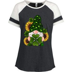 Leopard Love Gnomes Shamrock Irish Lucky St Patrick's Day Gift Enza Ladies Jersey Colorblock Tee