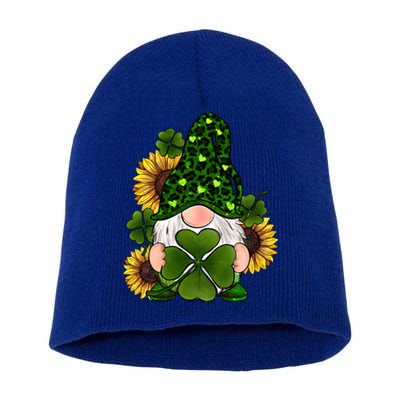 Leopard Love Gnomes Shamrock Irish Lucky St Patrick's Day Gift Short Acrylic Beanie