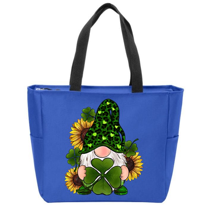 Leopard Love Gnomes Shamrock Irish Lucky St Patrick's Day Gift Zip Tote Bag