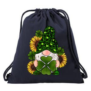 Leopard Love Gnomes Shamrock Irish Lucky St Patrick's Day Gift Drawstring Bag