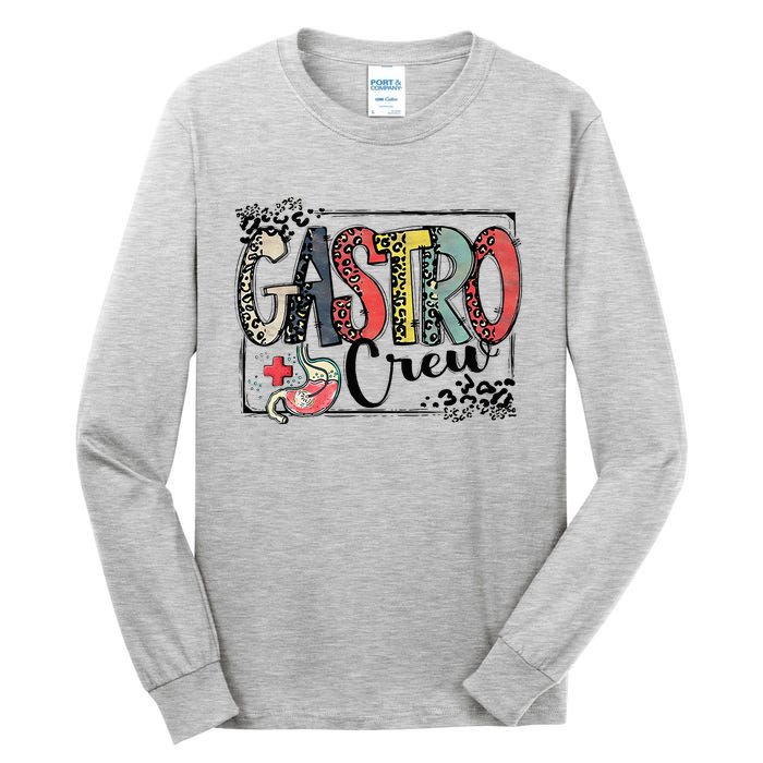 Leopard Lettering Gastro Crew Vintage Gastroenterology Nurse Tall Long Sleeve T-Shirt