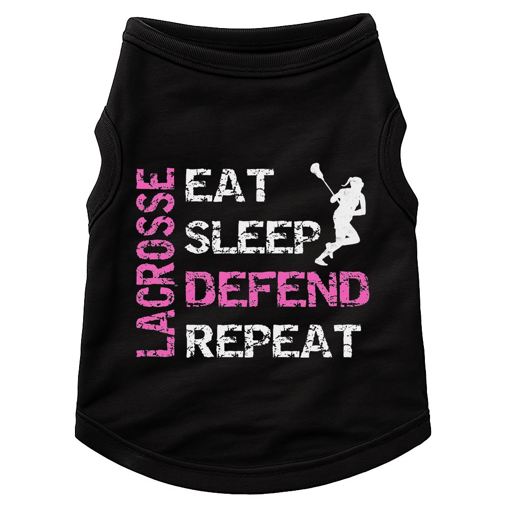 Lacrosse Lax Gear Gifts Eat Sleep Defend Doggie Tank