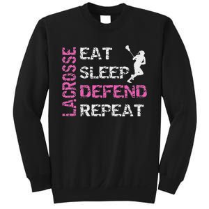 Lacrosse Lax Gear Gifts Eat Sleep Defend Sweatshirt