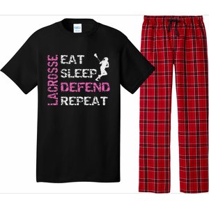 Lacrosse Lax Gear Gifts Eat Sleep Defend Pajama Set