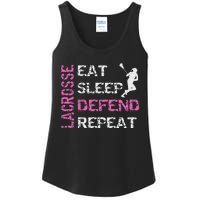 Lacrosse Lax Gear Gifts Eat Sleep Defend Ladies Essential Tank