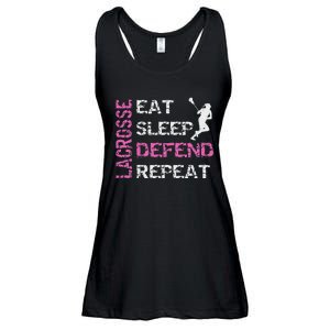 Lacrosse Lax Gear Gifts Eat Sleep Defend Ladies Essential Flowy Tank