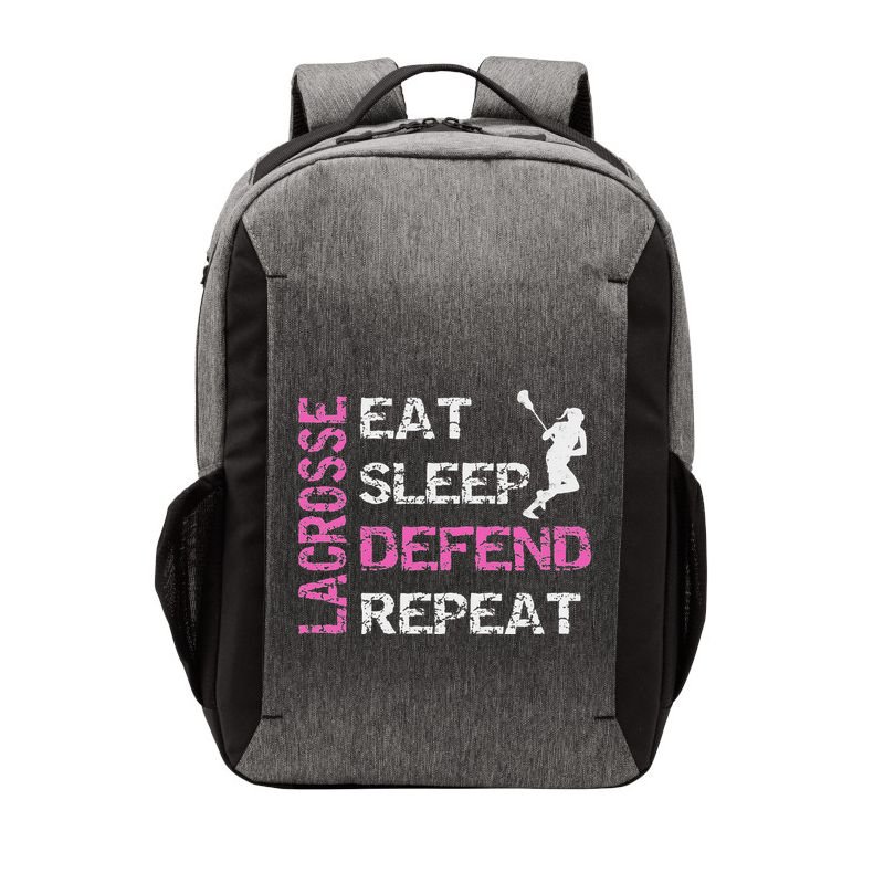 Lacrosse Lax Gear Gifts Eat Sleep Defend Vector Backpack