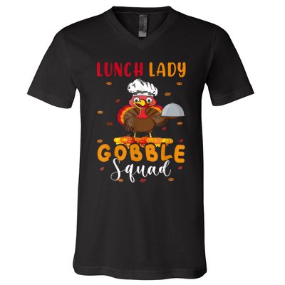 Lunch Lady Gobble Squal V-Neck T-Shirt