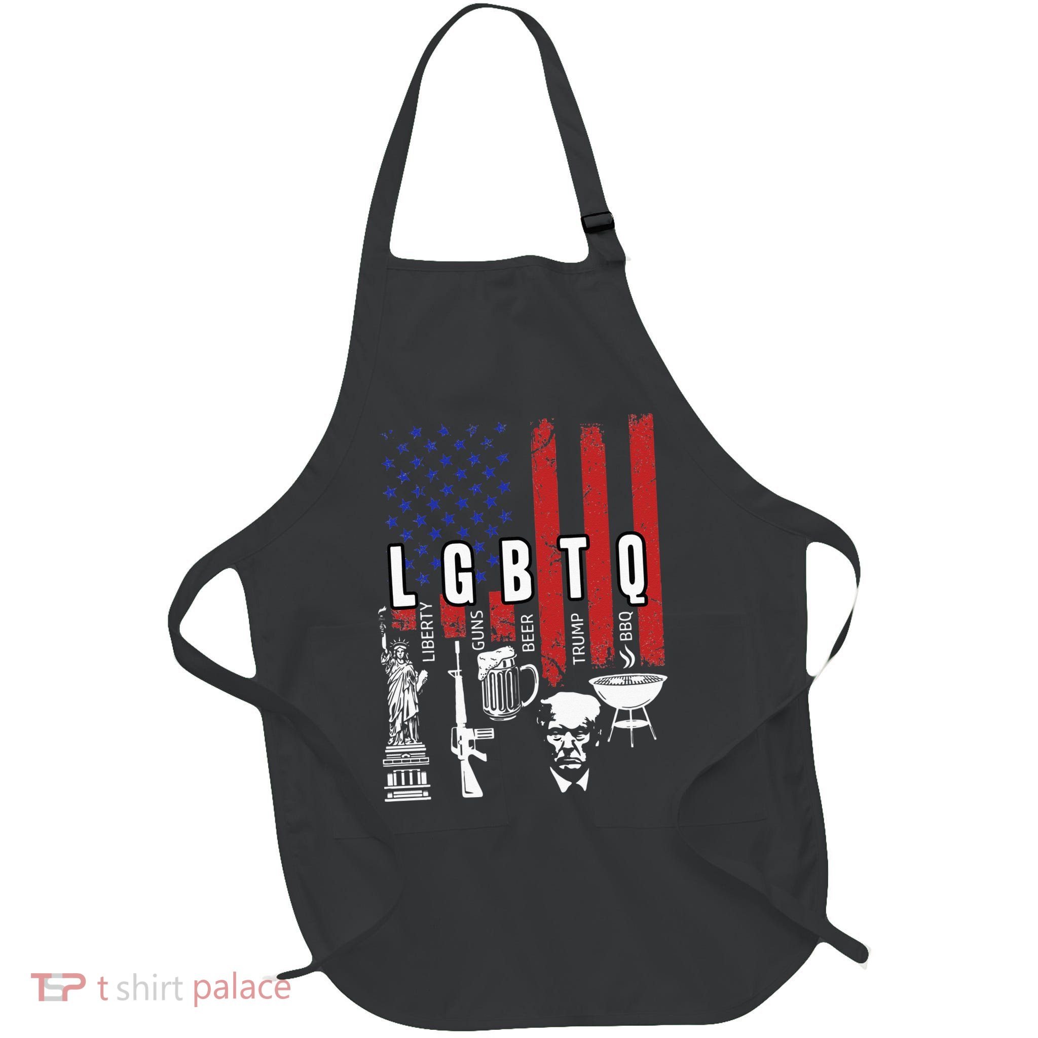 LGBTQ Liberty Guns Bible Trump BBQ USA Flag Vintage Apron