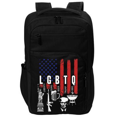 LGBTQ Liberty Guns Bible Trump BBQ USA Flag Vintage Impact Tech Backpack