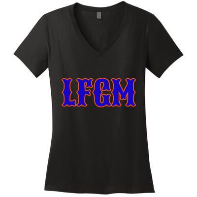 Lfgm | LetS Go Mets Women's V-Neck T-Shirt
