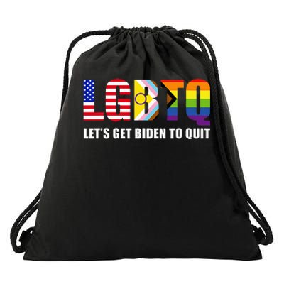 Lgbtq Lets Get Biden To Quite Drawstring Bag