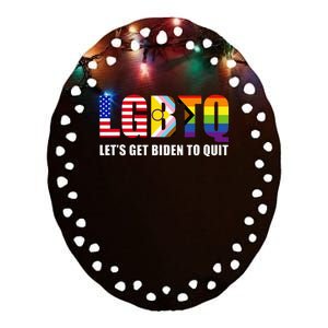 Lgbtq Lets Get Biden To Quite Ceramic Oval Ornament