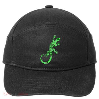 Lizard Lovers Gecko Lovers Art Deco Design 7-Panel Snapback Hat