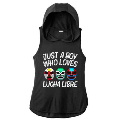 L.U.C.H.A L.I.B.R.E Gift Mexican Wrestling Mask Ladies PosiCharge Tri-Blend Wicking Draft Hoodie Tank