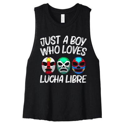 L.U.C.H.A L.I.B.R.E Gift Mexican Wrestling Mask Women's Racerback Cropped Tank