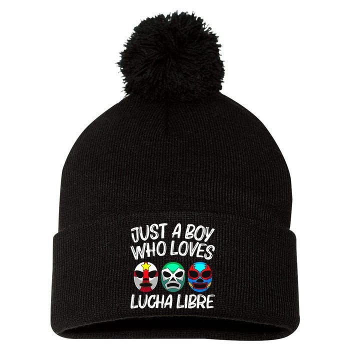 L.U.C.H.A L.I.B.R.E Gift Mexican Wrestling Mask Pom Pom 12in Knit Beanie