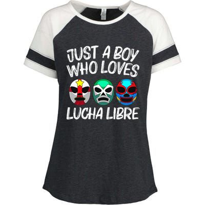 L.U.C.H.A L.I.B.R.E Gift Mexican Wrestling Mask Enza Ladies Jersey Colorblock Tee