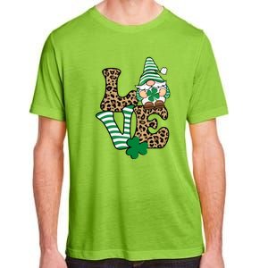 Lucky Love Gnome St Patrick's Day Gnomes Shamrock Irish Adult ChromaSoft Performance T-Shirt