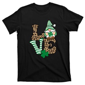 Lucky Love Gnome St Patrick's Day Gnomes Shamrock Irish T-Shirt