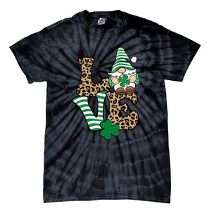 Lucky Love Gnome St Patrick's Day Gnomes Shamrock Irish Tie-Dye T-Shirt