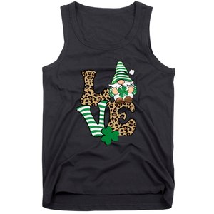 Lucky Love Gnome St Patrick's Day Gnomes Shamrock Irish Tank Top