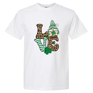 Lucky Love Gnome St Patrick's Day Gnomes Shamrock Irish Garment-Dyed Heavyweight T-Shirt