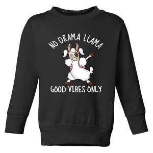 Llama Love Good Vibes Dabbing School Girl Teens Gift Toddler Sweatshirt