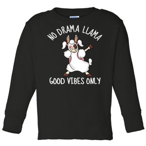 Llama Love Good Vibes Dabbing School Girl Teens Gift Toddler Long Sleeve Shirt