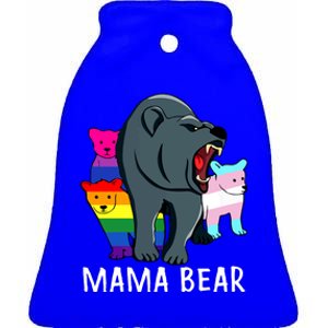 Lgbt Lesbian Gay Lgbt Dad Mom Parents Papa Bear Mama Bear Cute Gift Ceramic Bell Ornament