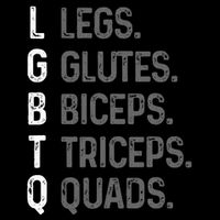 Lgbtq Legs Glutes Biceps Triceps Quads Gym Cooling Performance Crew T-Shirt