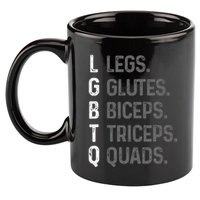 Lgbtq Legs Glutes Biceps Triceps Quads Gym 11oz C Handle Ceramic Mug