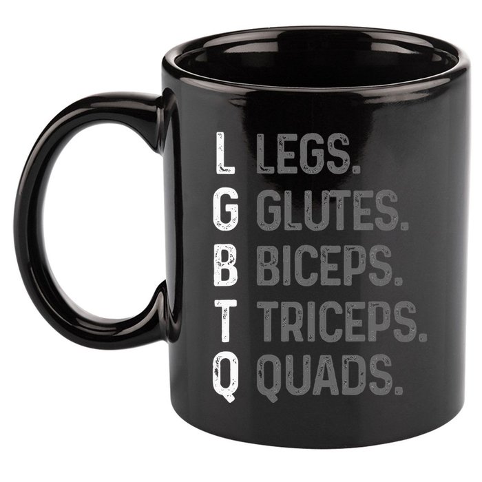 Lgbtq Legs Glutes Biceps Triceps Quads Gym 11oz C Handle Ceramic Mug