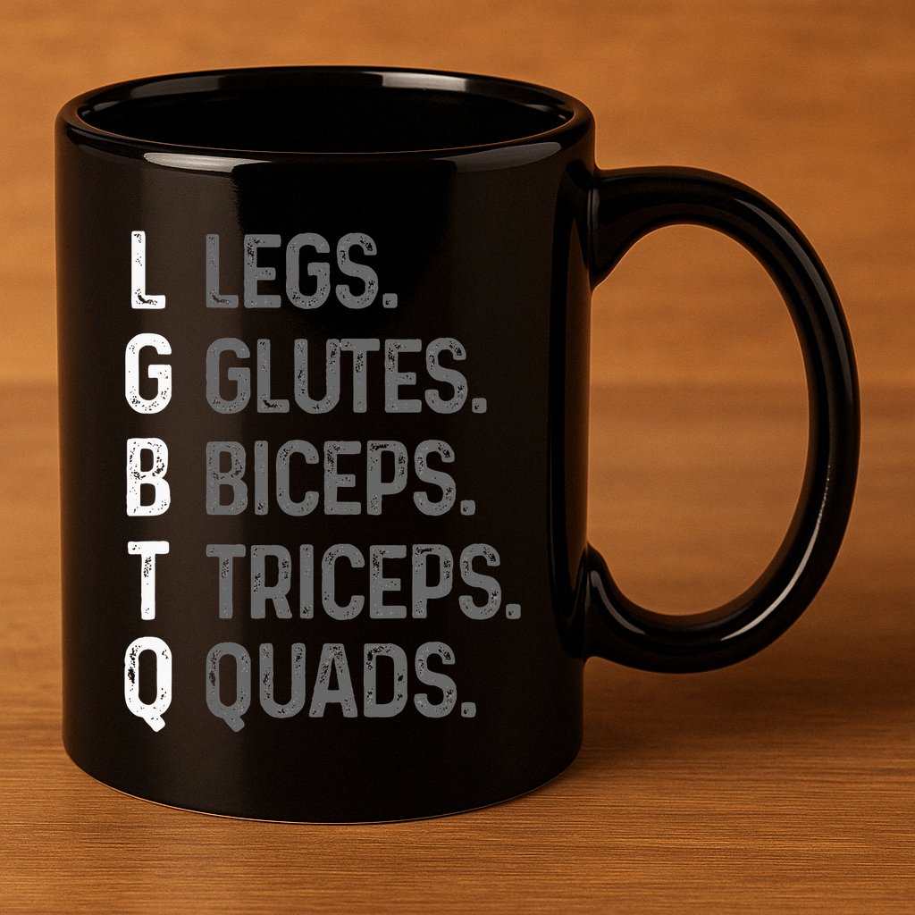 Lgbtq Legs Glutes Biceps Triceps Quads Gym 11oz C Handle Ceramic Mug