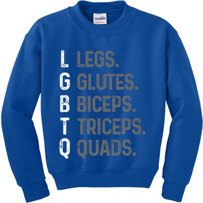 Lgbtq Legs Glutes Biceps Triceps Quads Gym Kids Sweatshirt
