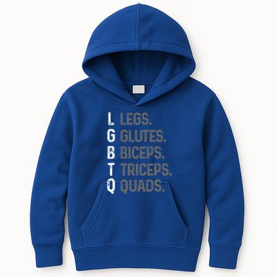 Lgbtq Legs Glutes Biceps Triceps Quads Gym Kids Hoodie