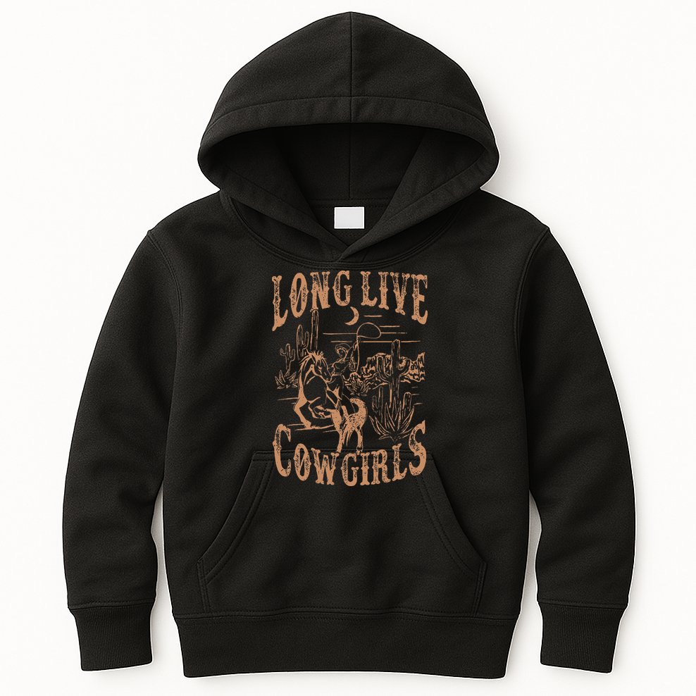Long Live Howdy Rodeo Western Country Southern Cowgirls Kids Hoodie