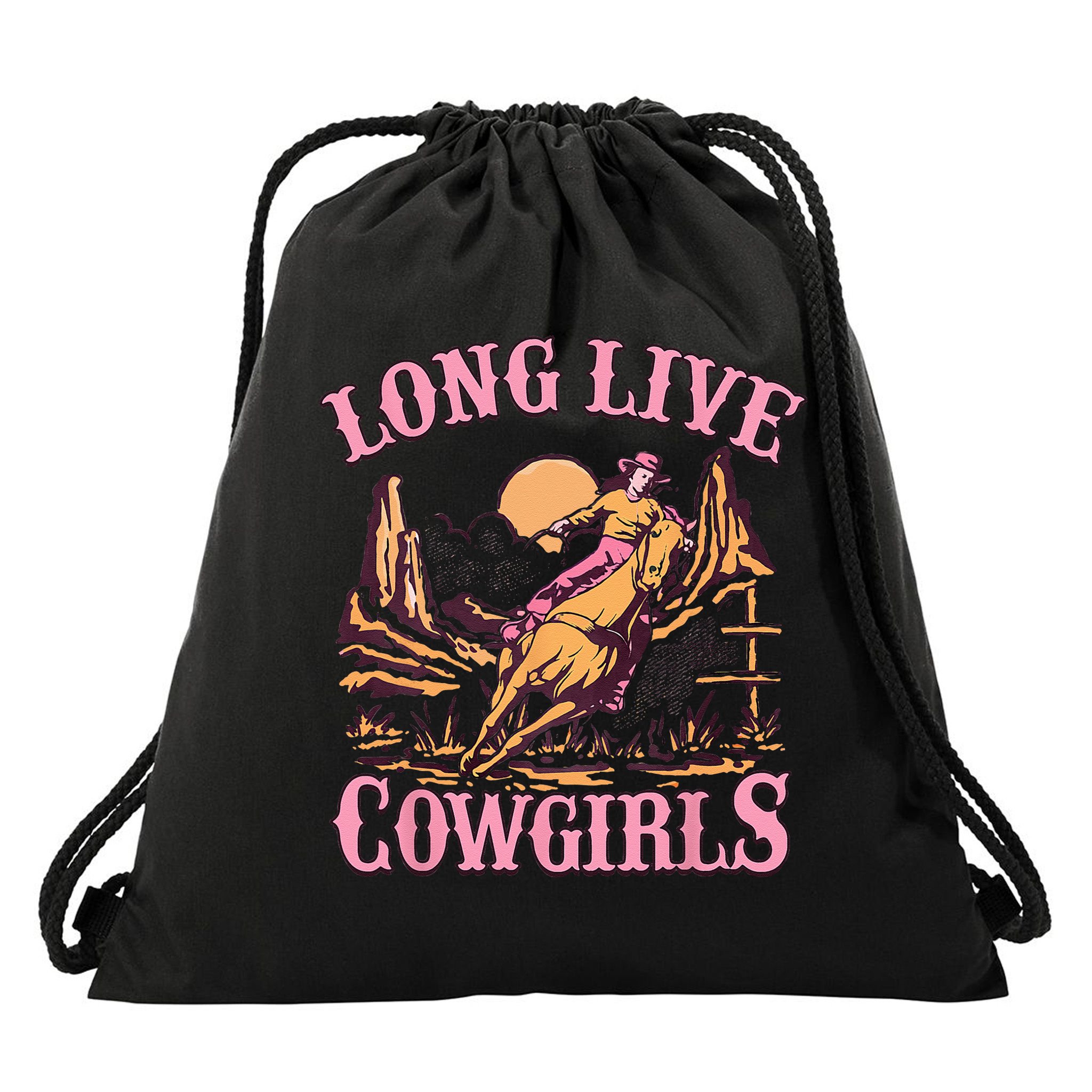 Long Live Howdy Rodeo Western Country Southern Cowgirls Drawstring Bag