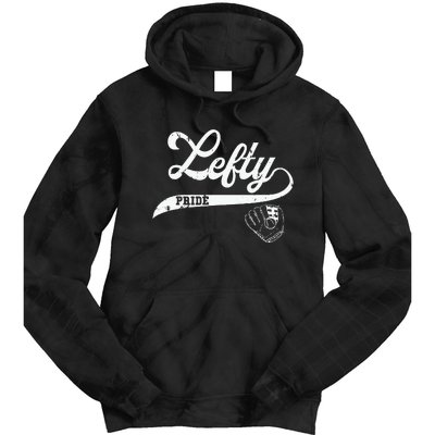 Lefty Left Handed Baseball Softball Proud Women Tie Dye Hoodie