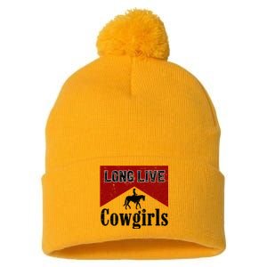 Long Live Howdy Rodeo Western Country Southern Cowgirls Pom Pom 12in Knit Beanie