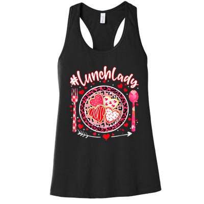 Lunch Lady Happy ValentineS Day Cafeteria Worker Women's Racerback Tank