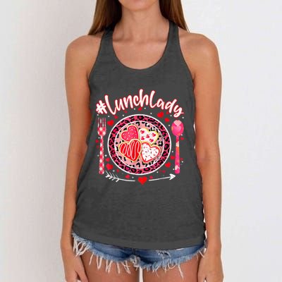 Lunch Lady Happy ValentineS Day Cafeteria Worker Women's Knotted Racerback Tank