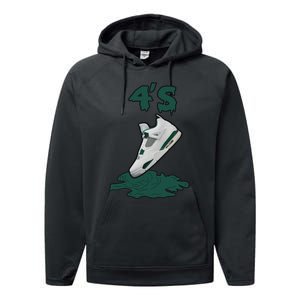 Lover Loser Hustles Dripping Matching Oxidized Green 4s Performance Fleece Hoodie